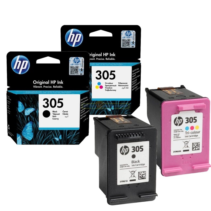 Original Druckerpatronen HP 305 Schwarz/Color Set 3YM61AE + 3YM60AE Kombipack