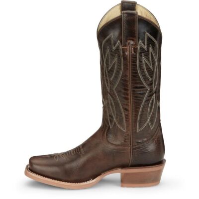 Pre-owned Justin Boots Justin Women's Cj4011 Mayberry 12" Umber (brown) Sq Toe Western Mid-calf Boots