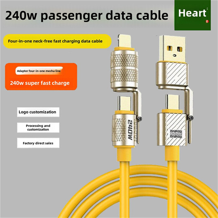120W GaN 3-Port Super Wall Charger 5ft 4-in1 Cable For Samsung S24 FE S23 S22+