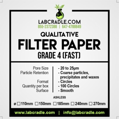 Fast Round Filter Paper 20-25 micron 240mm for 4000ml Buchner Funnel