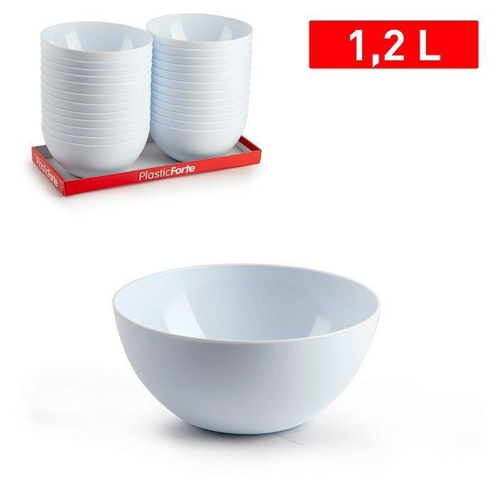 Set 24 Pezzi Ciotola 1.2Lt In Plastica Bianca hmj