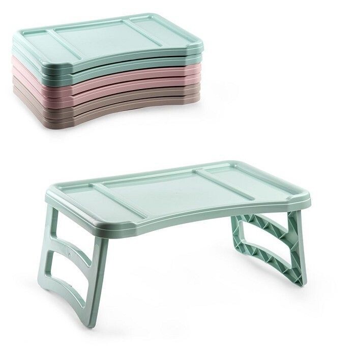 Set 6 Pezzi Vassoio Da Letto Pieghevole In Plastica Colorata hmj