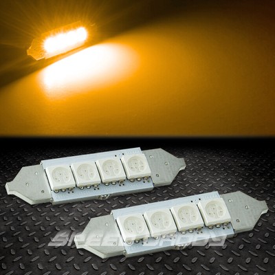 2 X 4 SMD 4SMD 39 ММ ЯНТАРНЫЙ 5050 5055 СВЕТОДИОДНЫЙ АВТОМОБИЛЬНЫЙ ВНУТРЕННИЙ КУПОЛ/КАРТА ЛАМПА НАКАЛИВАНИЯ