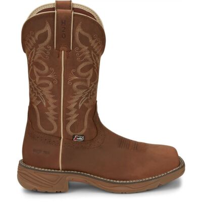 Pre-owned Justin Boots Justin Women's Se4352 Tan/rustic Nano Composite Toe Electrical Hazard Work Boots