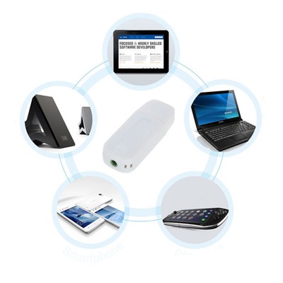 A2DP 35mm Stereo Bluetooth Music Receiver Audio Dongle Adapter WH ON SALE
