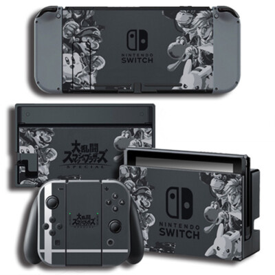 Super Smash Bros Nintendo Switch Joy-Con Dock Console Skins Sticker Decal Black
