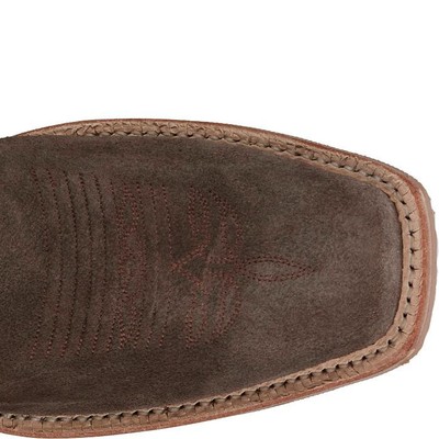 Pre-owned Justin Boots Justin Men's Br386 Fergus 11" Brown Slip-resistant Sq Toe Western Roughout Boots In Chocolate (brown)