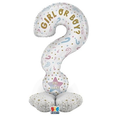 Pallone GIGANTE a Forma di Punto interrogativo 76x166cm - Gender Reveal Question