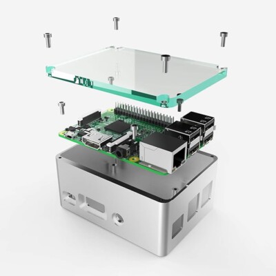 anidees Raspberry Pi 3 /Pi3 B+ Fully Aluminium Unibody Design case Extra Height