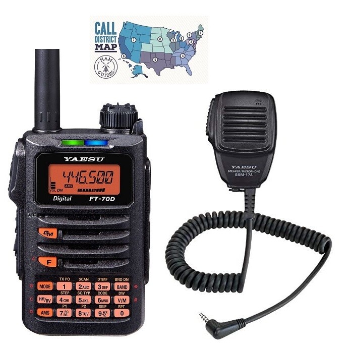 Yaesu FT70DR Dual Band 5W HT Transceiver w/ Yaesu SSM17A Speaker