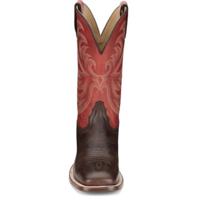 Pre-owned Tony Lama Women's Sa2100 Rowena 11" Brown Sq Toe Pull-on Cowgirl Mid-calf Boots In Espresso (brown)