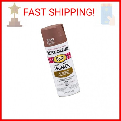Rust-Oleum 7769830 Stops Rust Spray Paint, 12-Ounce, Flat Rusty Metal Primer