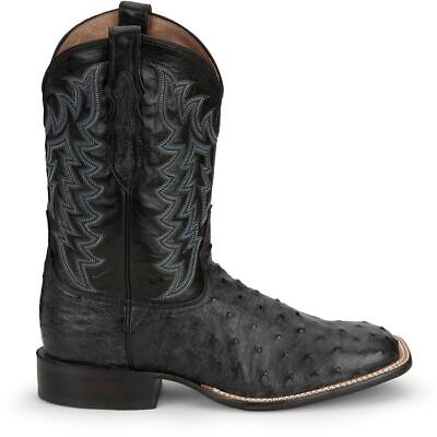 Pre-owned Tony Lama Men's Cmu018 Vale 11" Full Quill Grey Square Toe Western Boot