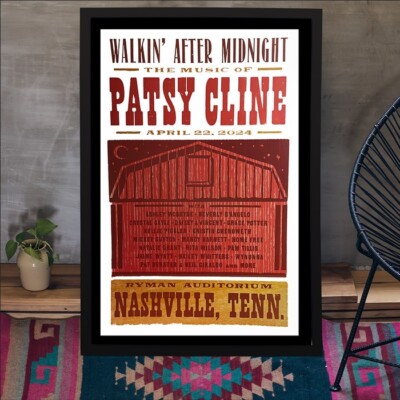 Patsy Cline April 22, 2024 Ryman Auditorium Nashville, TN Poster Unframed Decor