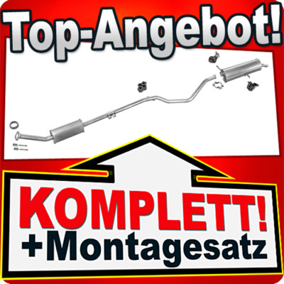 Auspuff Endschalldämpfer Endtopf Peugeot 307 1.4i 1.6i Schragheck MONTAGESATZ