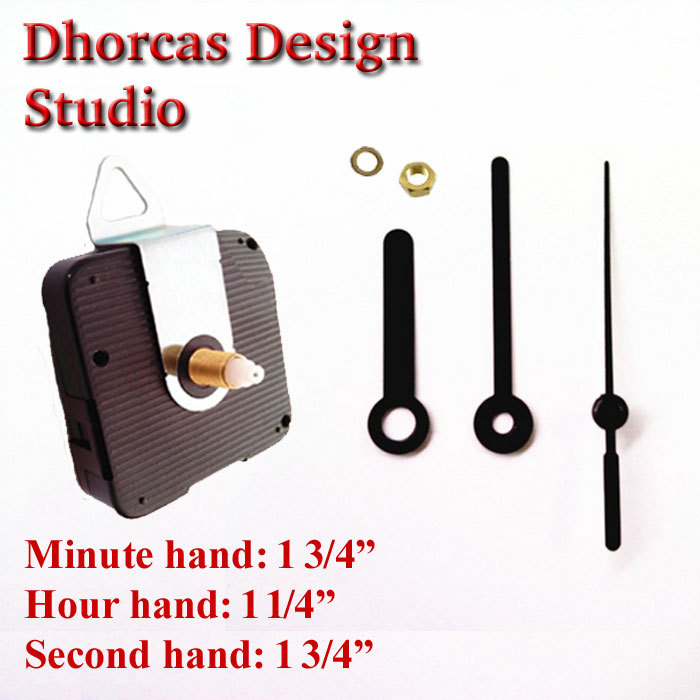 (#011) Quartz Clock kit 1/2" thread LONG SHAFT, HANGER quiet