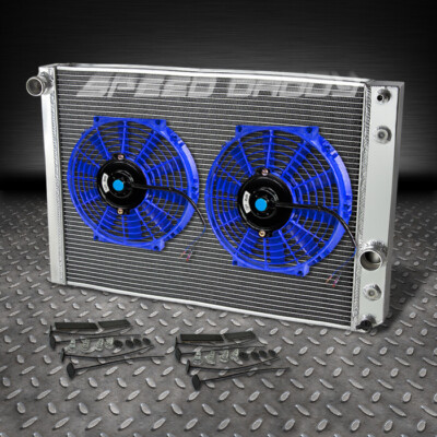 3-РЯДНЫЙ АЛЮМИНИЕВЫЙ ГОНОЧНЫЙ РАДИАТОР + СИНИЙ ВЕНТИЛЯТОР ДЛЯ 91-96 CHEVY CORVETTE 5.7L L98/LT1 V8