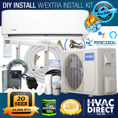 MRCOOL DIY 24K BTU 20 SEER Ductless Mini-Split AC Heat Pump System w/Install Kit