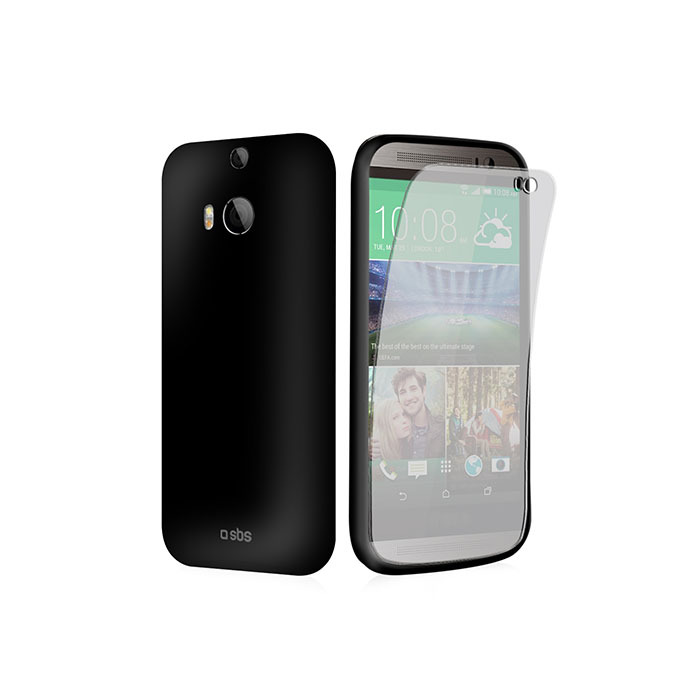 SBS AERO CUSTODIA CASE MORBIDA per HTC ONE 2 M8 NERO