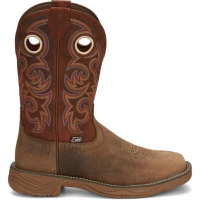 Pre-owned Justin Boots Justin Men's Se4341 Rush 11" Peanut Tan (brown) Composite Toe Waterproof Boots