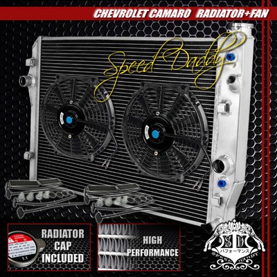 2-РЯДНЫЙ АЛЮМИНИЕВЫЙ ГОНОЧНЫЙ РАДИАТОР + 2X10 ВЕНТИЛЯТОРОВ ОХЛАЖДЕНИЯ ДЛЯ 93-02 CAMARO/FIREBIRD MT