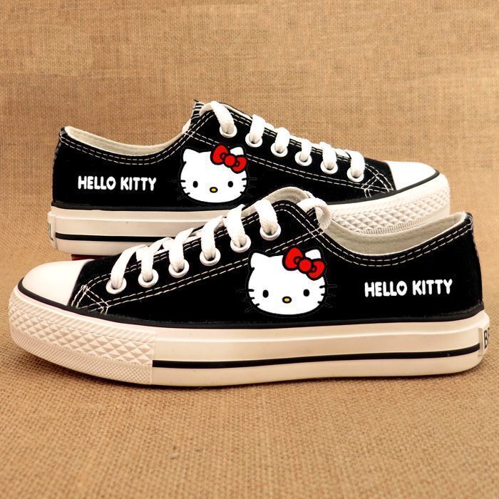Fashion Sport Flat Hello Kitty Canvas Sneakers Wendy Loafers Black Pink Sanrio