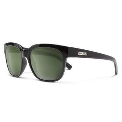 Suncloud Affect Sunglasses, Black Frame, Polarized Gray Green Lens