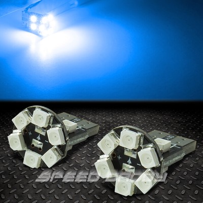 ПАРА 10 КРУГЛЫХ СВЕТОДИОДНЫХ ЛАМПОЧЕК SMD 10SMD T13 W5W 194 168 С СИНИМ ВНУТРЕННИМ КУПОЛОМ/КАРТОЙ