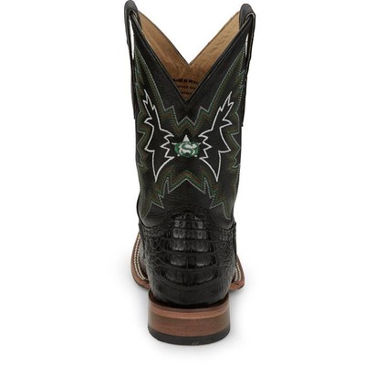 JUSTIN BOOTS JUSTIN MEN'S GR5705 HAGGARD 11" CAIMAN BLACK SQUARE TOE WESTERN MID-CALF BOOTS