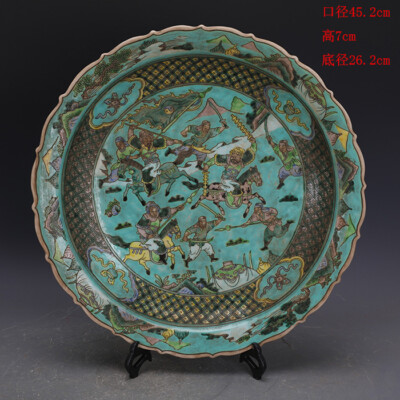 Beautiful Chinese Antique Qing dynasty Famille Rose Porcelain happiness and longevity Plate