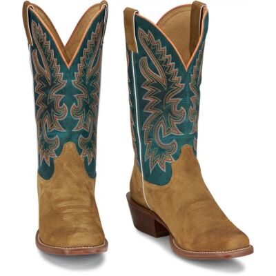 Pre-owned Justin Boots Justin Men's Fn7253 Jimmy 13" Western Boot In Wheat Suede (tan)