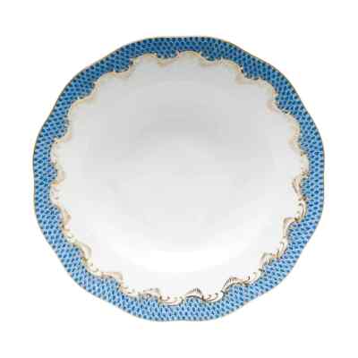 Herend Fish Scale Blue Rim Soup Bowl NEW!!!!!!