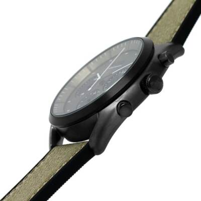 Pre-owned Hugo Boss Mens Wristwatch  Top 1514092 Chrono Silicone Black Green