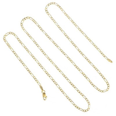 BUY 1 GET 1 FREE 18K Gold Filled 2mm 16 18 20 22 24 26-30'' Figaro Chain Necklace