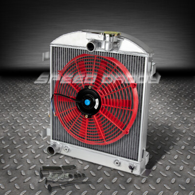 3-РЯДНЫЙ ПОЛНОСТЬЮ АЛЮМИНИЕВЫЙ РАДИАТОР + 14-СТУПЕНЧАТЫЙ ВЕНТИЛЯТОР 1932 FORD LOW BOY CHEVY MOPAR CHOPPED V8