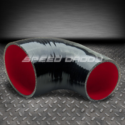 3-3,53-СЛОЙНЫЙ 90-ГРАДУСНЫЙ ШЛАНГ ДЛЯ ТУРБОНАДДУВА / ПРОМЕЖУТОЧНОГО ОХЛАДИТЕЛЯ / ВПУСКНОГО СИЛИКОНОВОГО РЕДУКТОРА ЧЕРНОГО ЦВЕТА