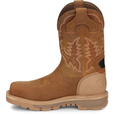JUSTIN BOOTS JUSTIN MEN'S CR2124 MONTANA RUST (BROWN) NANO COMP TOE WATERPROOF EH WORK BOOTS