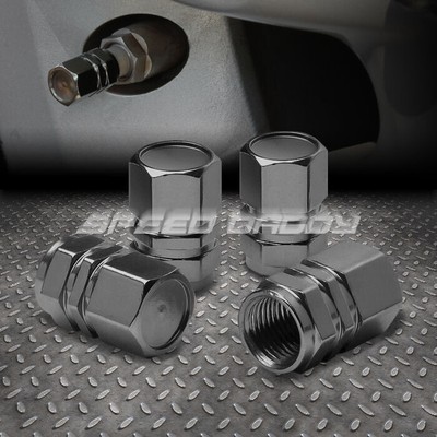 4 X АЛЮМИНИЕВЫХ КЛАПАНА ДЛЯ ШИН / ОБОДА / ВОЗДУШНОГО ОТВЕРСТИЯ КОЛЕСА, ПЫЛЕЗАЩИТНАЯ КРЫШКА, КОЛПАЧКИ ДЛЯ ШТОКОВ, ЧЕРНЫЙ ХРОМ