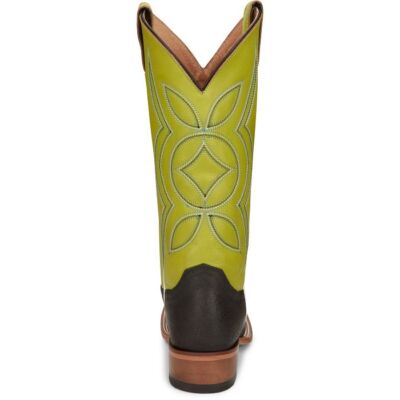 Pre-owned Justin Boots Justin Women's Jp2600 Minick 13" Lime Green Square Toe Block Heel Western Boots In Lime Green (green)