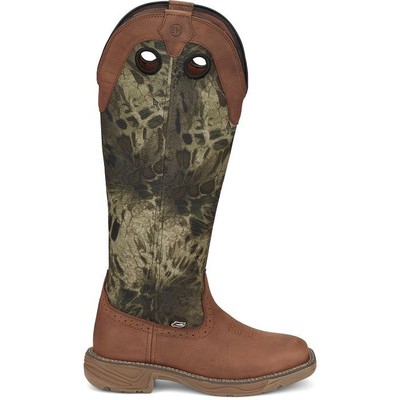 JUSTIN BOOTS JUSTIN WOMEN'S SE4361 RUSH STRIKE 17" RUSSETT (BROWN) SNAKE RESISTING WORK BOOTS
