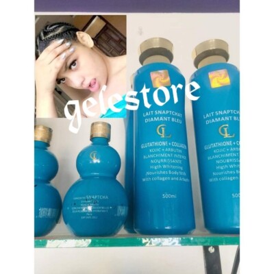 2pc. Lait snapchat Diamant blue Glutathione & Collagen lotion & serum 