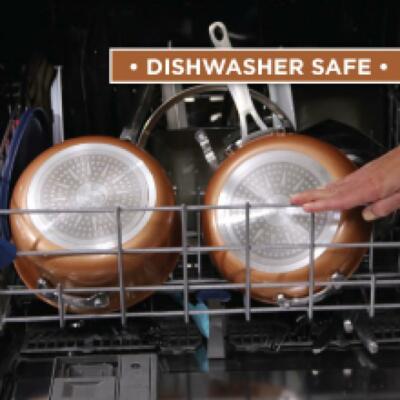 DISHWASHER SAFE, Gotham Steel,  COPPER HAMMERED COOKWARE