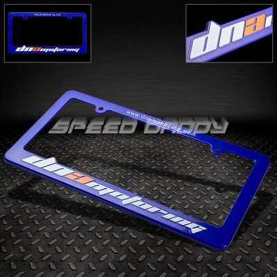 РАМКА НОМЕРНОГО ЗНАКА С ГРАВИРОВКОЙ СТАНДАРТА США/КАНАДЫ DNA MOTORING/СТОЙКА ГОНОЧНОГО СИНЕГО ЦВЕТА