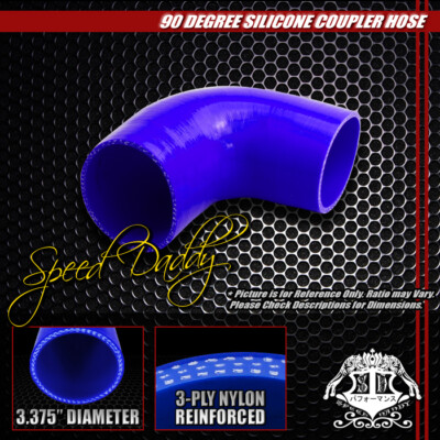 3.375 3-СЛОЙНЫЙ 90-ГРАДУСНЫЙ ОТВОДНОЙ ТУРБО- / ВПУСКНОЙ ТРУБОПРОВОД, СИЛИКОНОВЫЙ СОЕДИНИТЕЛЬНЫЙ ШЛАНГ / ТРУБА СИНЕГО ЦВЕТА