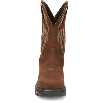 Pre-owned Justin Boots Justin Men's Cr2152 Frontline Hiviz 11" Brown Nano Comp Toe Eh Waterproof Boots In Walnut Brown (brown)