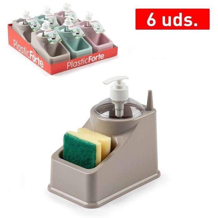 Set 6 Pezzi Dispenser Sapone Liquido Cucina Con Porta Spugnetta hmj