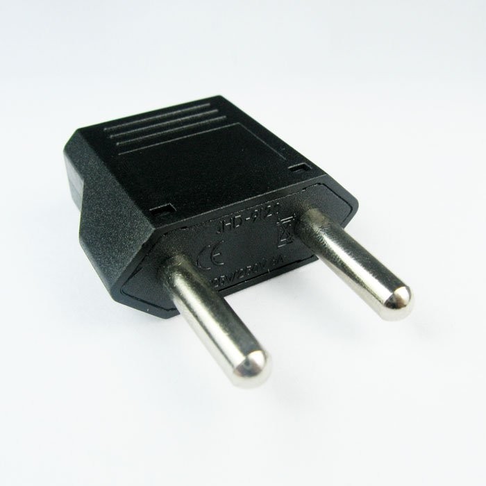 MU3 Europe EU 5mm Round Plug Adapter -American US to European/Asia Style C Plug