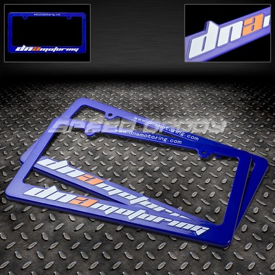 2 X РАМКА/СТОЙКА НОМЕРНОГО ЗНАКА С ГРАВИРОВКОЙ DNA MOTORING US/CANADA СПЕРЕДИ И СЗАДИ JDM BLUE