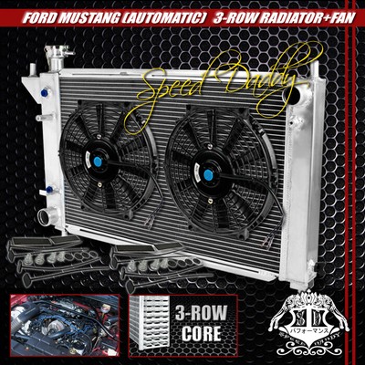 ПОЛНОСТЬЮ АЛЮМИНИЕВЫЙ 3-РЯДНЫЙ РАДИАТОР + 2X10 ЧЕРНЫХ ВЕНТИЛЯТОРА ОХЛАЖДЕНИЯ 94-95 FORD MUSTANG V8/V6 AT