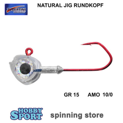 TESTINA PIOMBATA JIG NATURAL RUNDKOPF GR 15 AMO 10/0 TUBERTINI